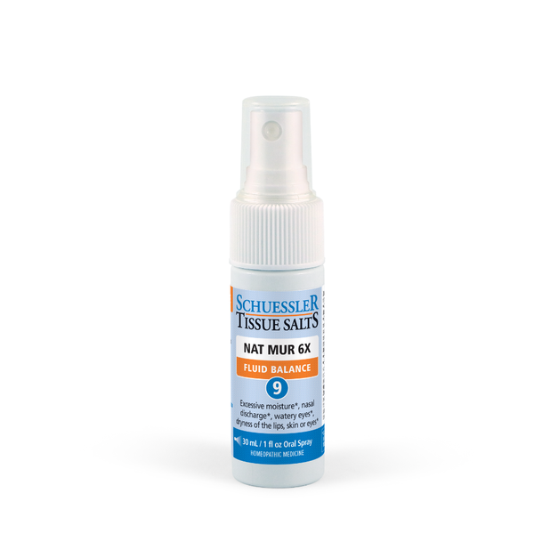 NAT MUR, NO. 9 Tissue Salt – Fluid Balance. 30ml Spray | Schuessler